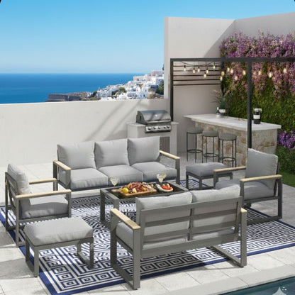 Modern Outdoor Sofa Set with the Coffee Table