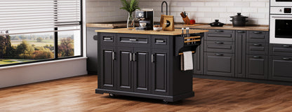 Large 54 Inch Kitchen Island and Rubber Wood
