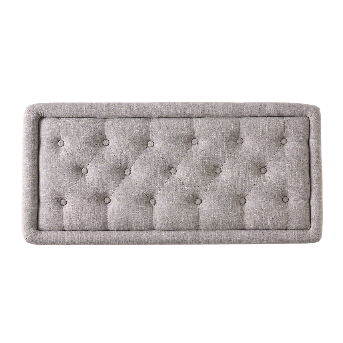 Wide tufted rectangle fabric storage ottoman gray with concealed storage on Tampa Home & Garden Store