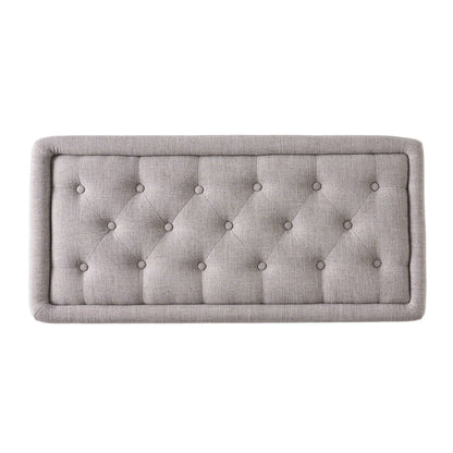 Wide tufted rectangle fabric storage ottoman gray with concealed storage on Tampa Home & Garden Store