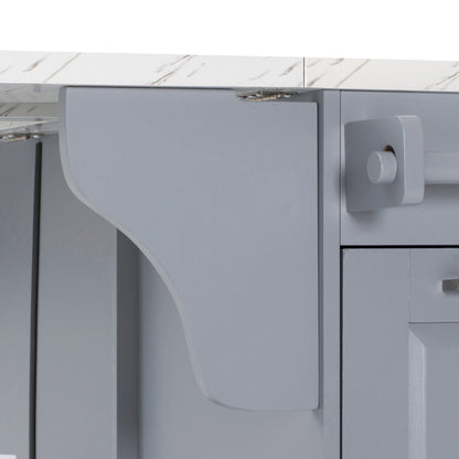 K&K Kitchen Island Tilt Trash Can Cabinet gray storage unit by HouseOfZazla on Tampa Home & Garden Store