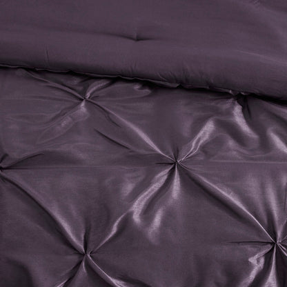 Seven Piece Tufted Comforter Set in a Plum