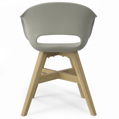 Kona outdoor dining chair set of 2 gray plastic with wooden legs Unique Piece Furniture on Tampa Home & Garden Store