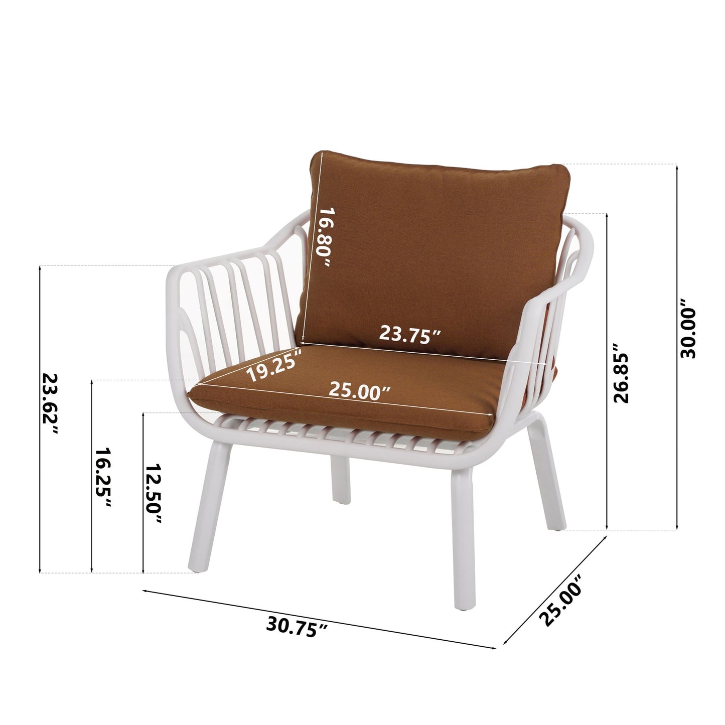 Huron Outdoor Resin Club Chair Set of Two