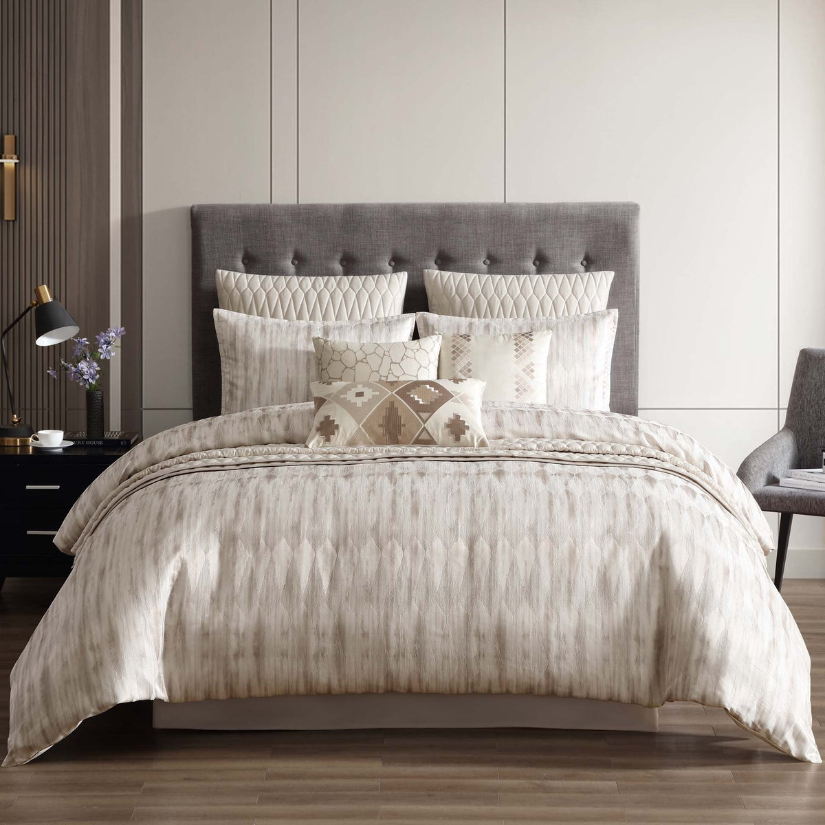 Milan 10 Piece Jacquard Comforter Ensemble