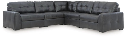 Brindley Pier Leather Sectional Sofa Tufted