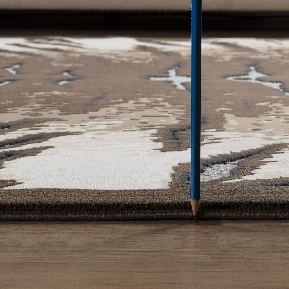 Cowhide Patterned Area Rug with Low Pile Height in multi-tone browns and creams by HouseOfZazla on Tampa Home & Garden Store