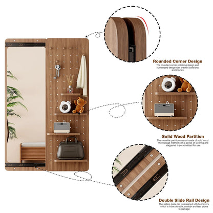 Wall Mounted Full Length Mirror with Hook
