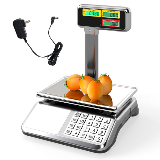 88lb Price Computing Scale with Pole Dual LCD Display Digital Commercial Food Scale - Tampa Home & Garden Store