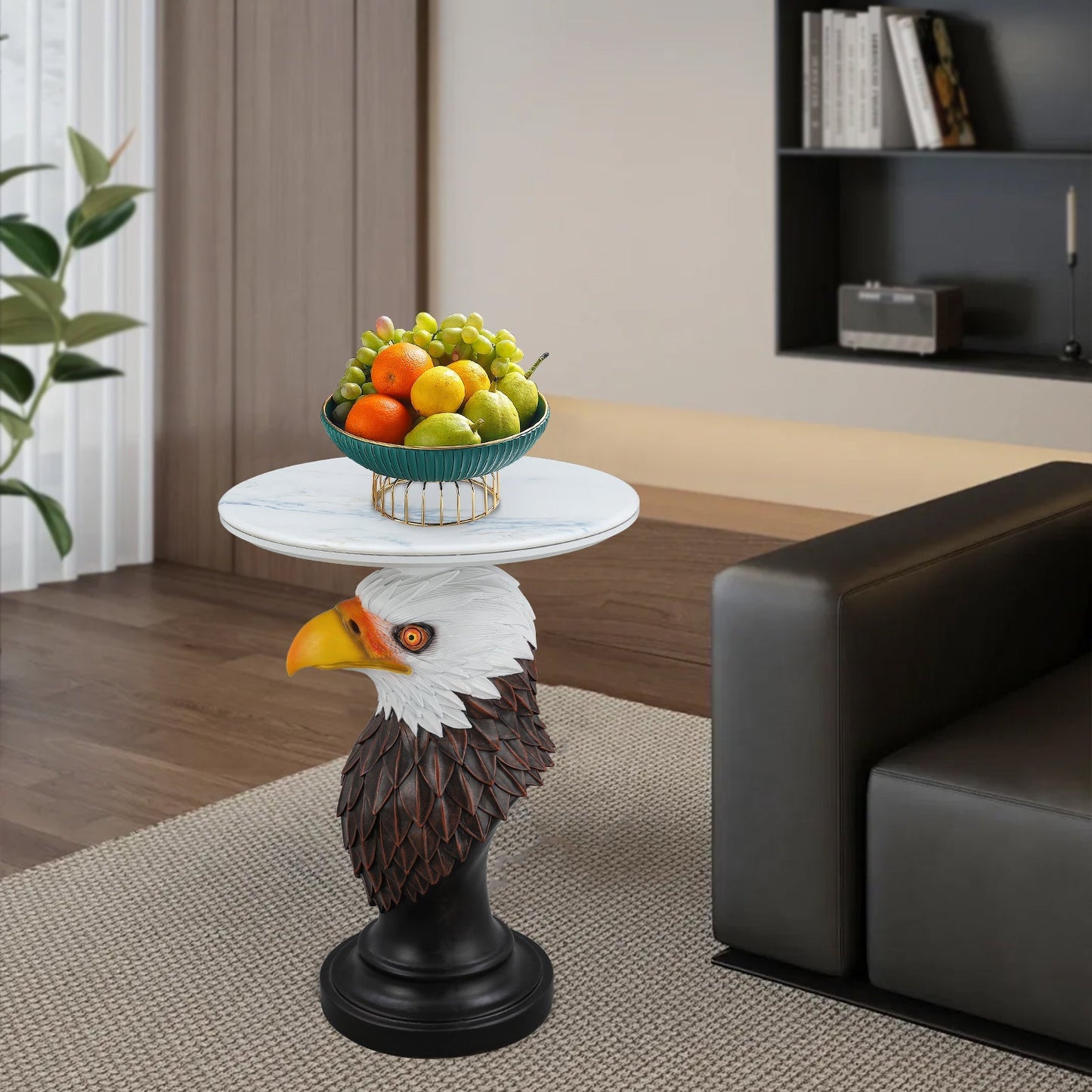 Eagle Head Accent Table end table with marble top eagle statue base HouseOfZazla on Tampa Home & Garden Store