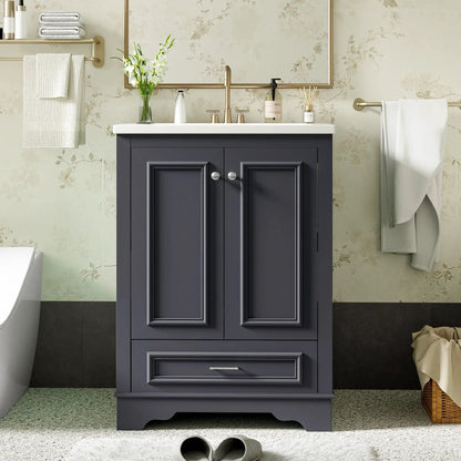 Bathroom Vanity With Ceramic Sink and Cabinet