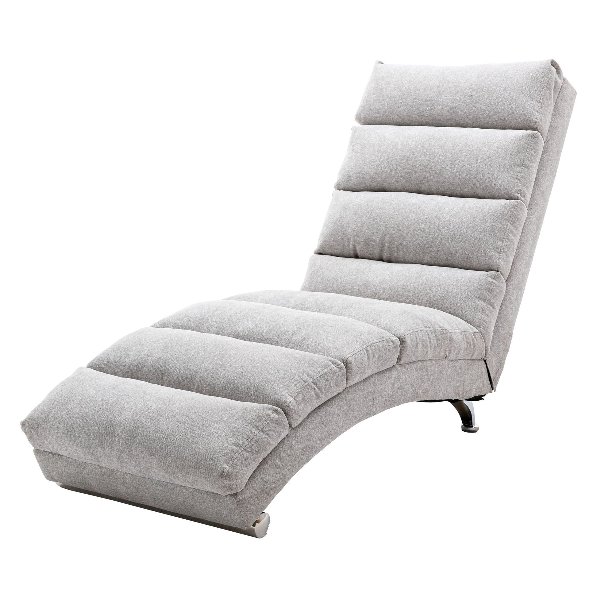 Massage Chaise Lounge Indoor With Remote Control gray fabric, metal base HouseOfZazla on Tampa Home & Garden Store