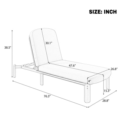 Outdoor chaise lounge with adjustable backrest cushioned seat by HouseOfZazla, sunlounger on Tampa Home & Garden Store