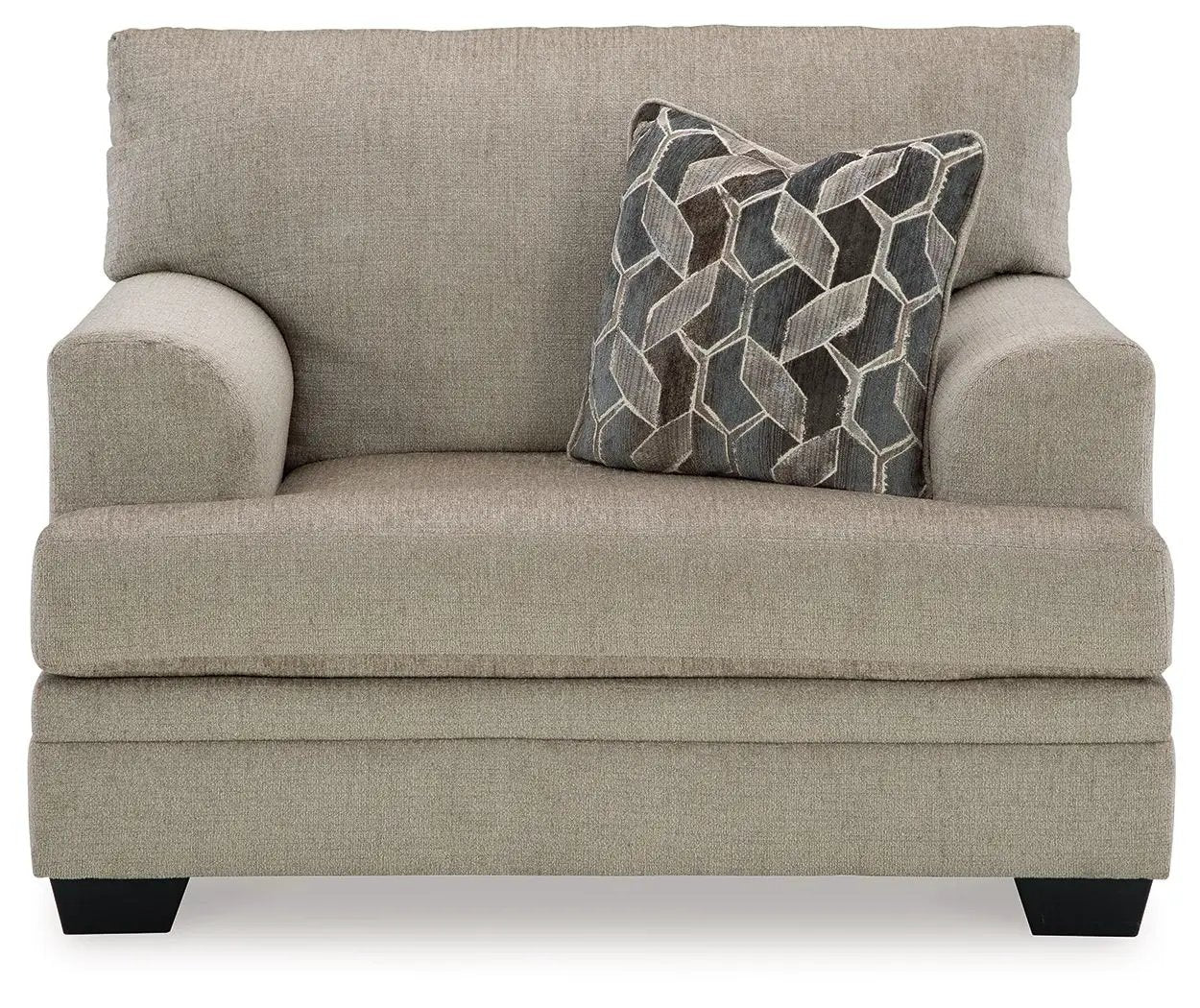 Stonemeade living room chair in beige fabric with geometric pillow by Unique Piece Furniture on Tampa Home & Garden Store