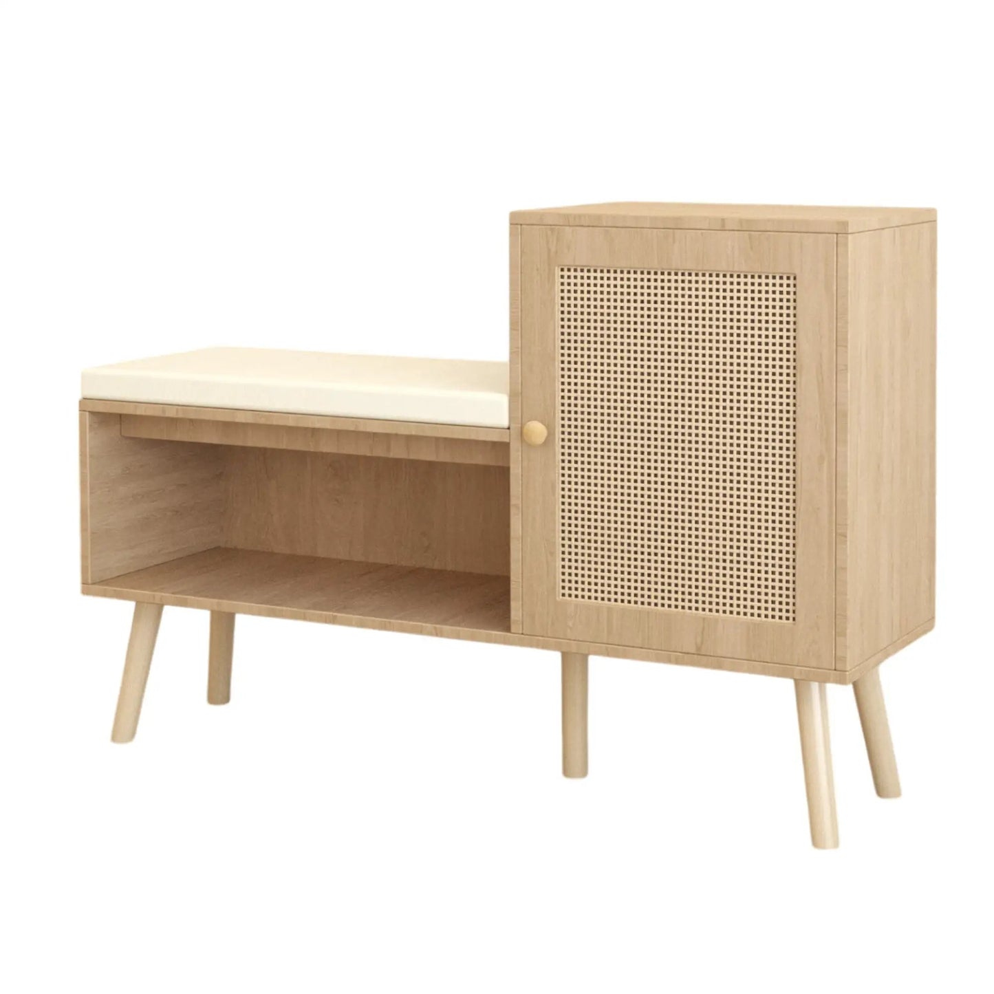 2 In 1 Shoe Storage Bench With Adjustable Shelves