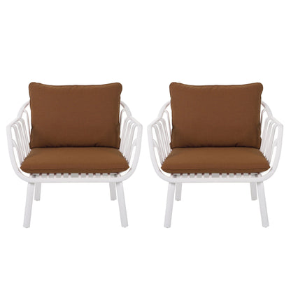 Huron Outdoor Resin Club Chair Set of Two