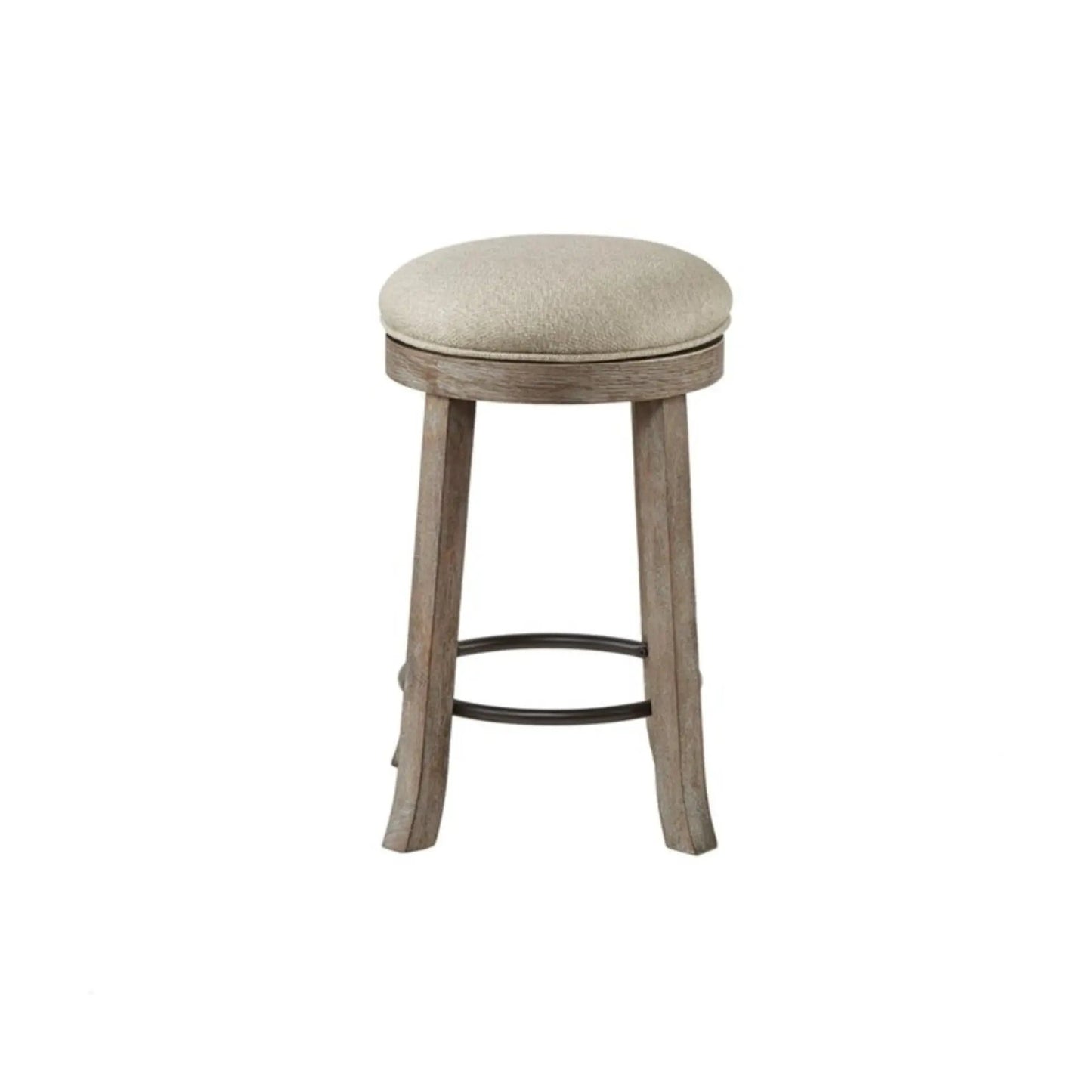 Swivel Counter Stool Cream / Reclaimed Gray with wood legs Unique Piece Furniture on Tampa Home & Garden Store