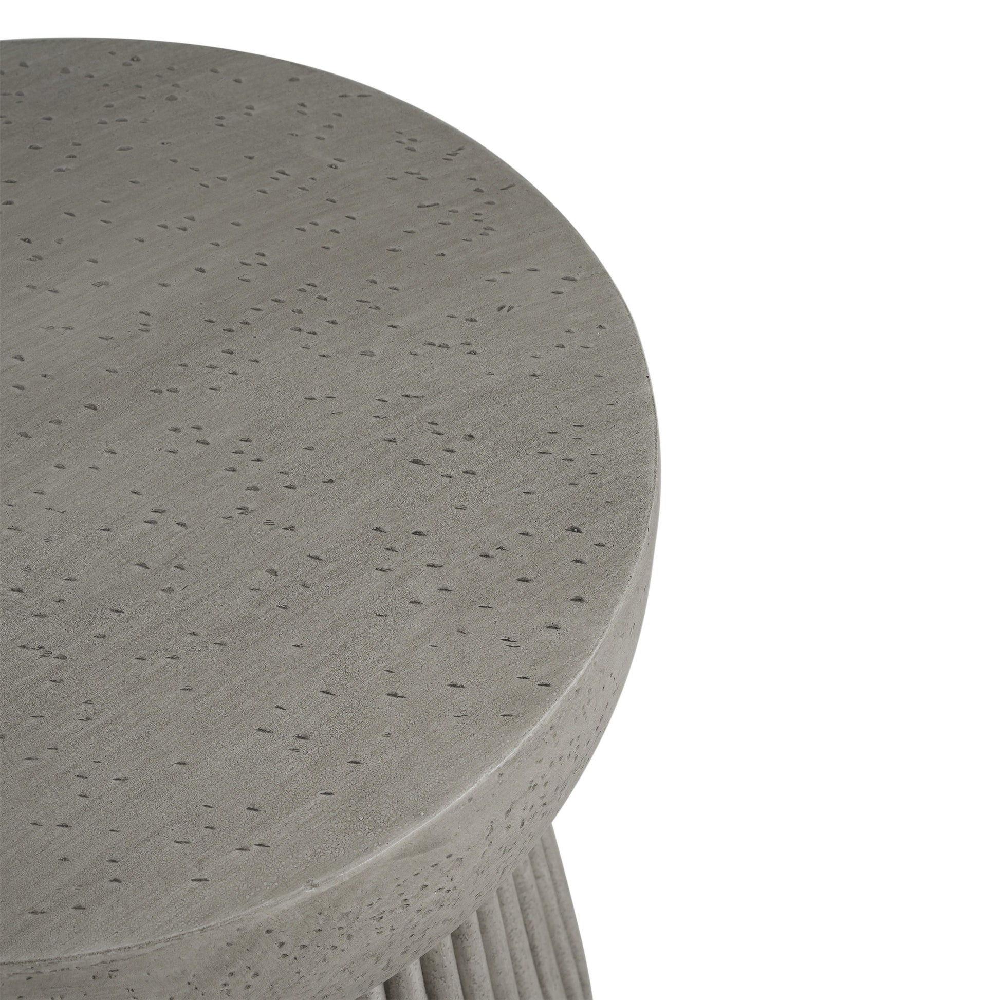 Outdoor Lightweight Concrete Side Table round gray speckled top by HouseOfZazla on Tampa Home & Garden Store