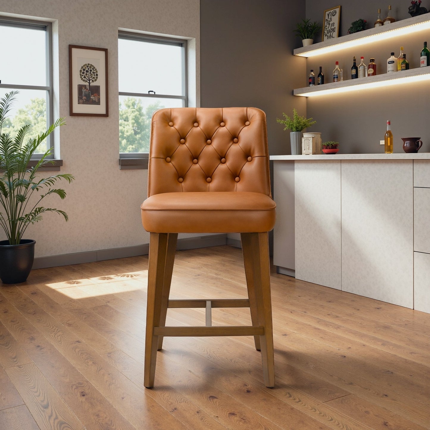 Peoria Mid Century Stool For Kitchen Island
