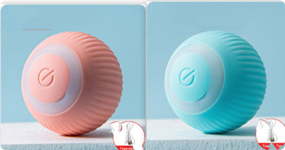 USB rechargeable gravity electric rolling ball cat toy in pink and teal colors, 2-pack on Tampa Home & Garden Store