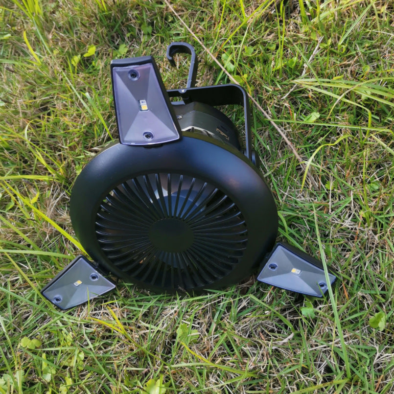 Solar camping fan with foldable design, 3-level airflow, USB rechargeable, My Store on Tampa Home & Garden Store