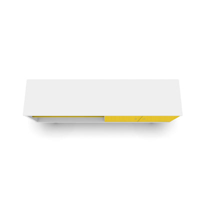 Liberty TV Stand white solid wood body with yellow front drawer, hidden storage on Tampa Home & Garden Store