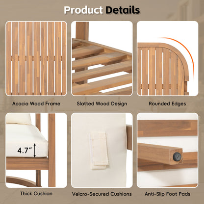 TOPMAX 4-Piece Acacia Wood Sofa Set by HouseOfZazla, slatted wood frame with rounded edges on Tampa Home & Garden Store