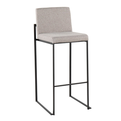 High-back barstool beige fabric with black metal frame HouseOfZazla on Tampa Home & Garden Store