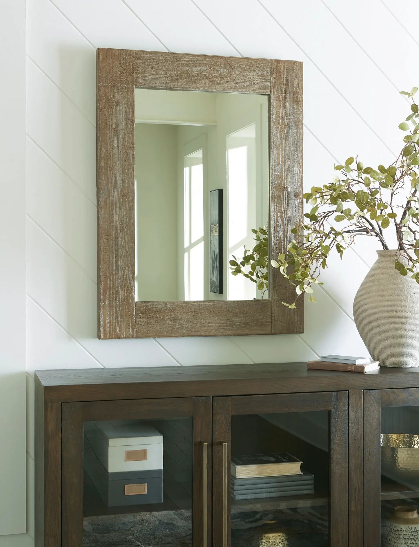 Waltleigh Accent Mirror and Distressed Brown
