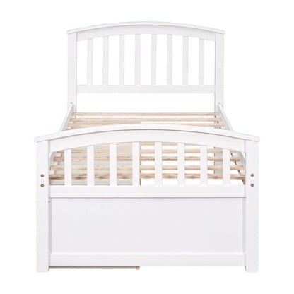 White solid-wood platform storage bed with slatted base and 6 drawers by HouseOfZazla on Tampa Home & Garden Store