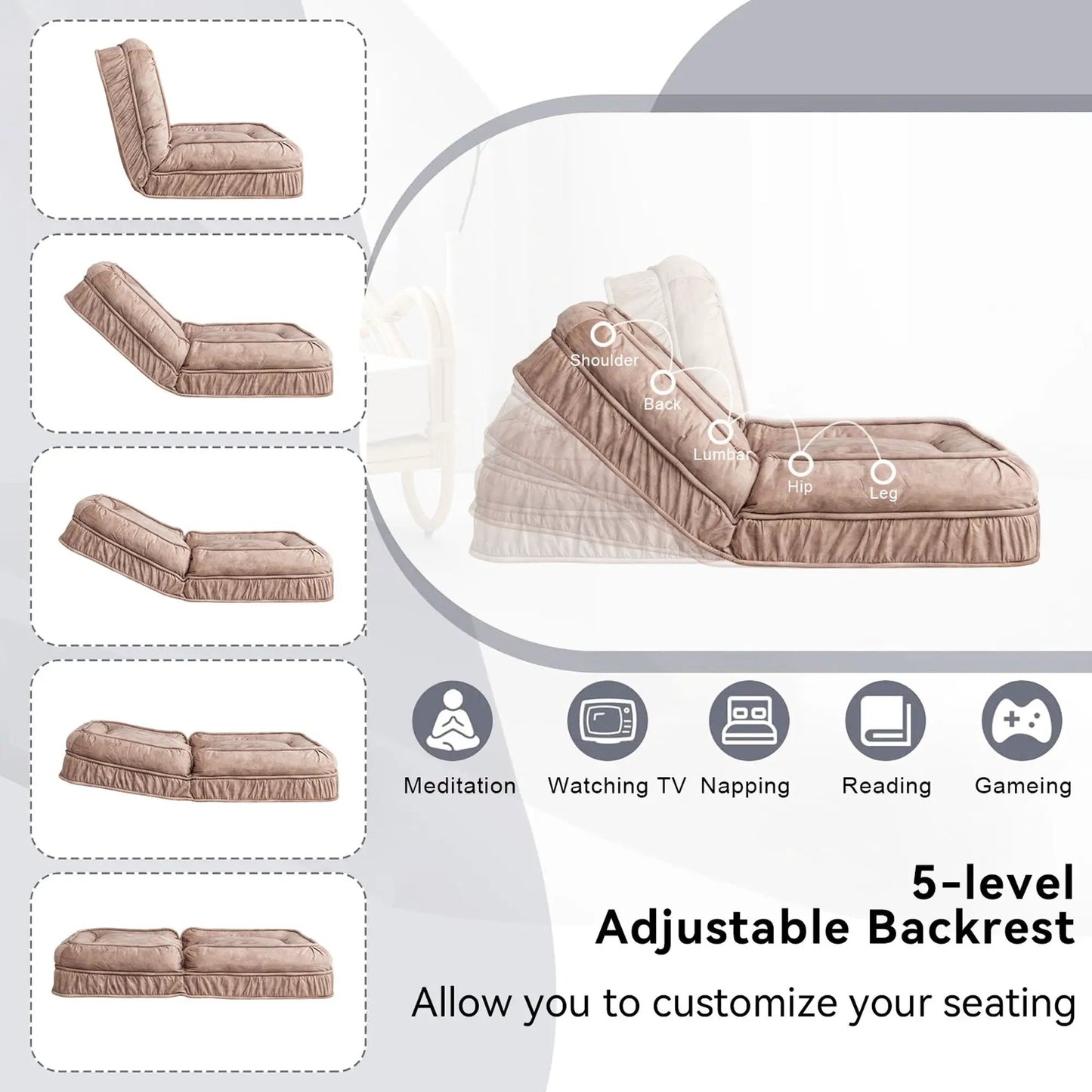 Upholstered Dog Bed and Pets Bean Bag Sofa Pillow