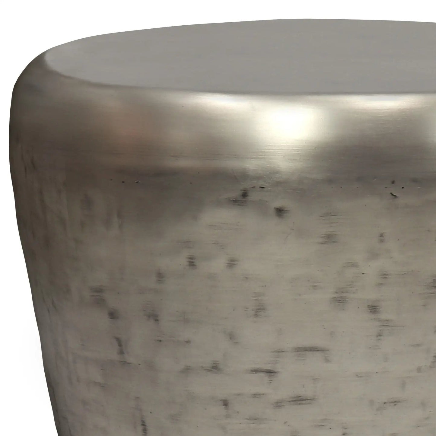 Garvy Handcrafted Solid Metal Drum Side Table