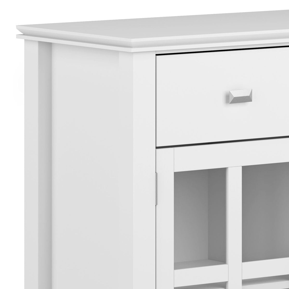 Solid wood sideboard buffet with glass storage, white finish, drawer and shelves HouseOfZazla on Tampa Home & Garden Store