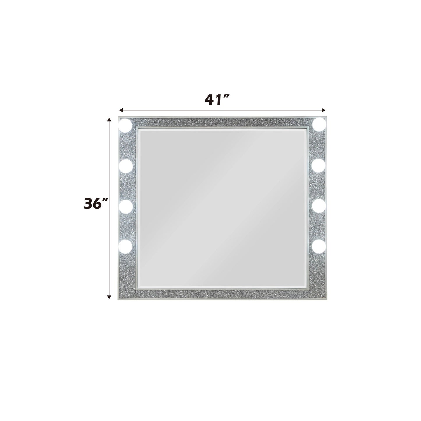 Sliverfluff Mirror With Light champagne glitter frame with marquee bulbs HouseOfZazla on Tampa Home & Garden Store