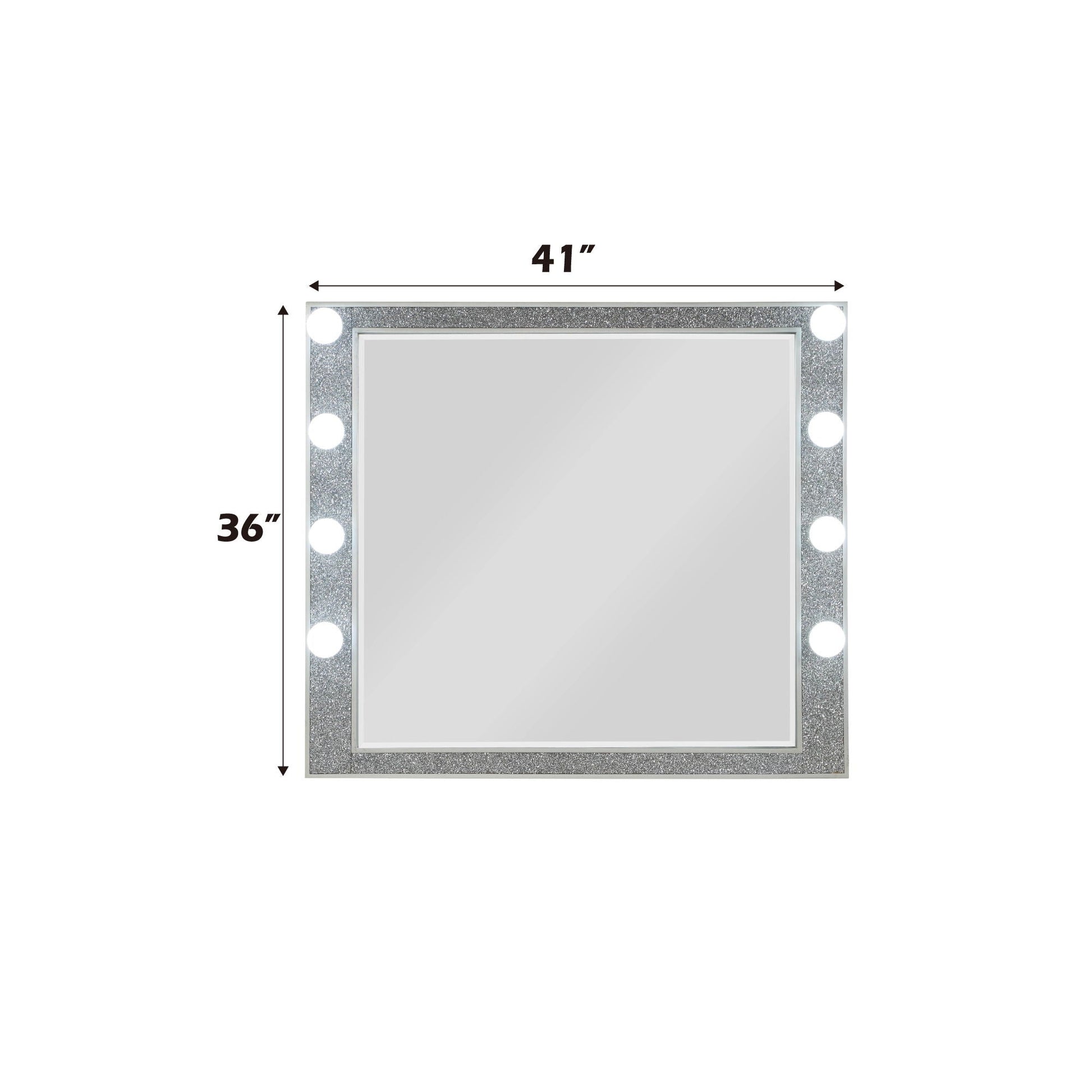Sliverfluff Mirror With Light champagne glitter frame with marquee bulbs HouseOfZazla on Tampa Home & Garden Store