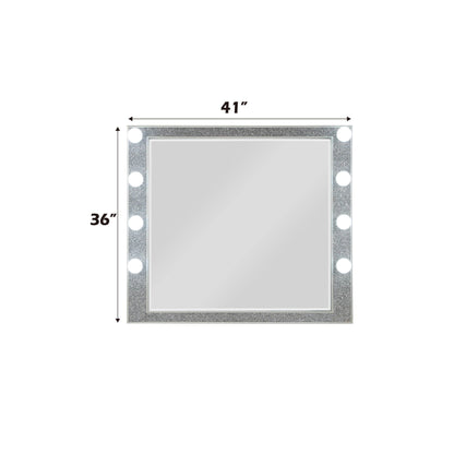 Sliverfluff Mirror With Light champagne glitter frame with marquee bulbs HouseOfZazla on Tampa Home & Garden Store