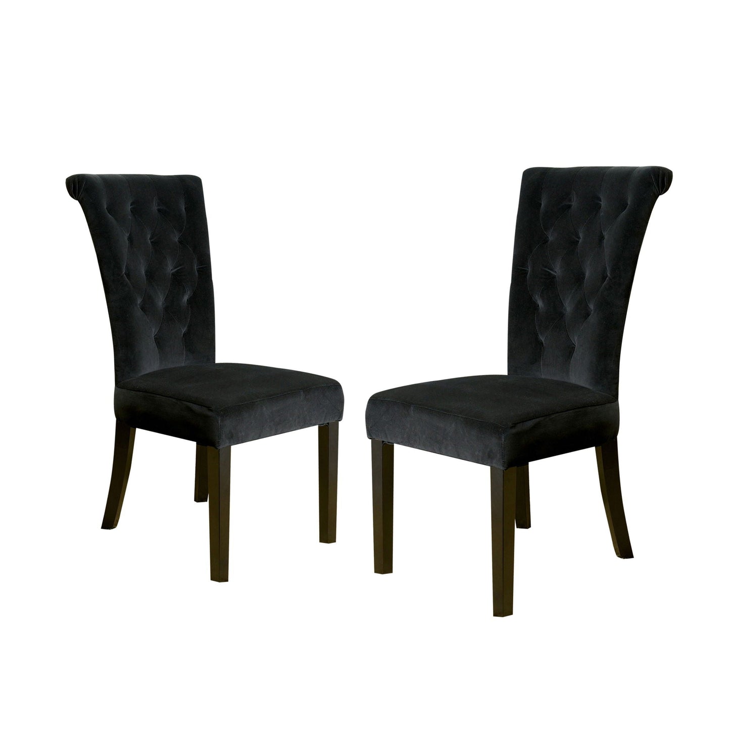 Charlotte Dining Chair - Black velvet, tufted back, dining room side chair pair, HouseOfZazla on Tampa Home & Garden Store