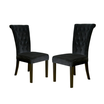Charlotte Dining Chair - Black velvet, tufted back, dining room side chair pair, HouseOfZazla on Tampa Home & Garden Store