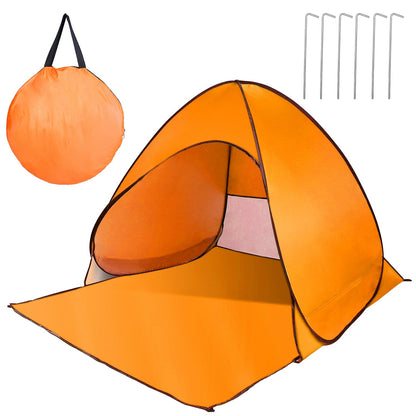 GemGear orange pop-up beach tent anti-UV sun shade shelter with carry bag and 6 stakes on Tampa Home & Garden Store