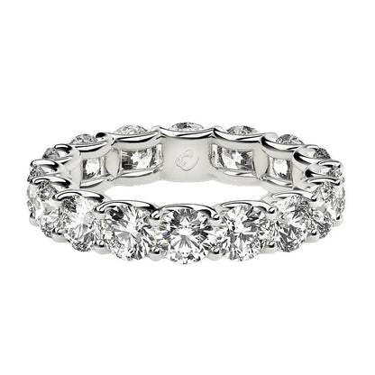 Round-cut lab-grown diamond eternity ring in 14k white gold by Bids.com on Tampa Home & Garden Store