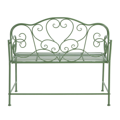 Sunnydaze Green Garden Bench and Solid Iron Frame