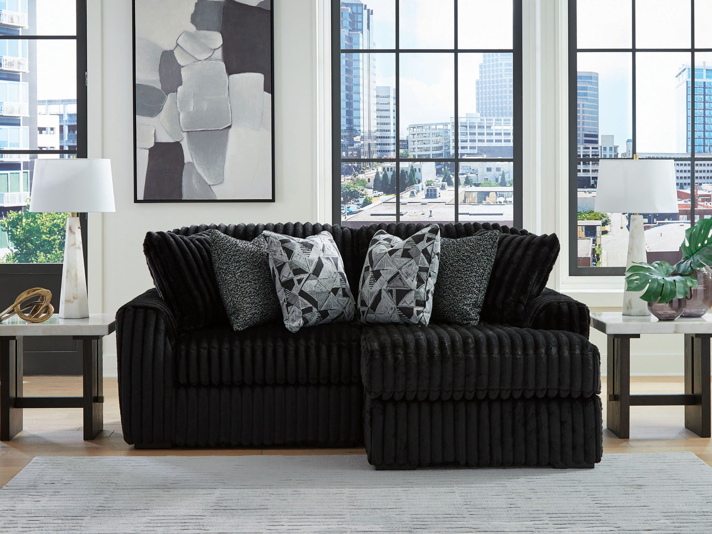 Midnight Madness Sectional and Jumbo Corduroy