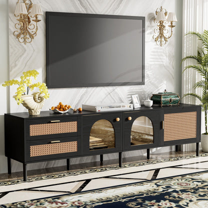 TV Stand With App LED Lights and Door Storage