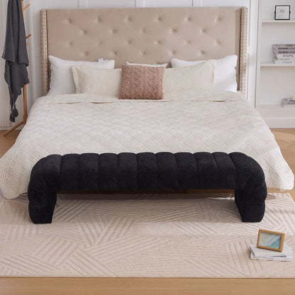 Modern Upholstered Bed Bench with Channel Tufted
