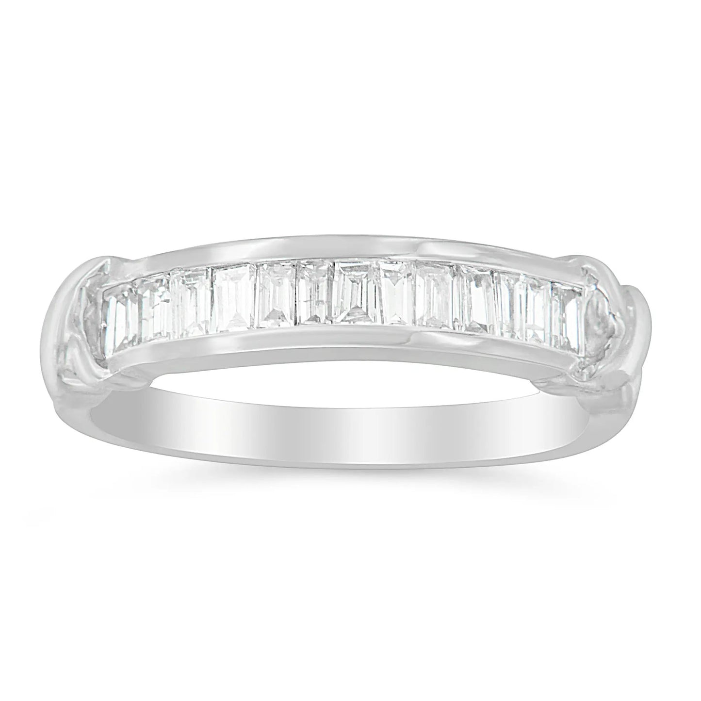 Sterling silver baguette-cut diamond channel ring X-Station, 1/2 cttw, H-I, I1-I2, size 6-1/2 on Tampa Home & Garden Store