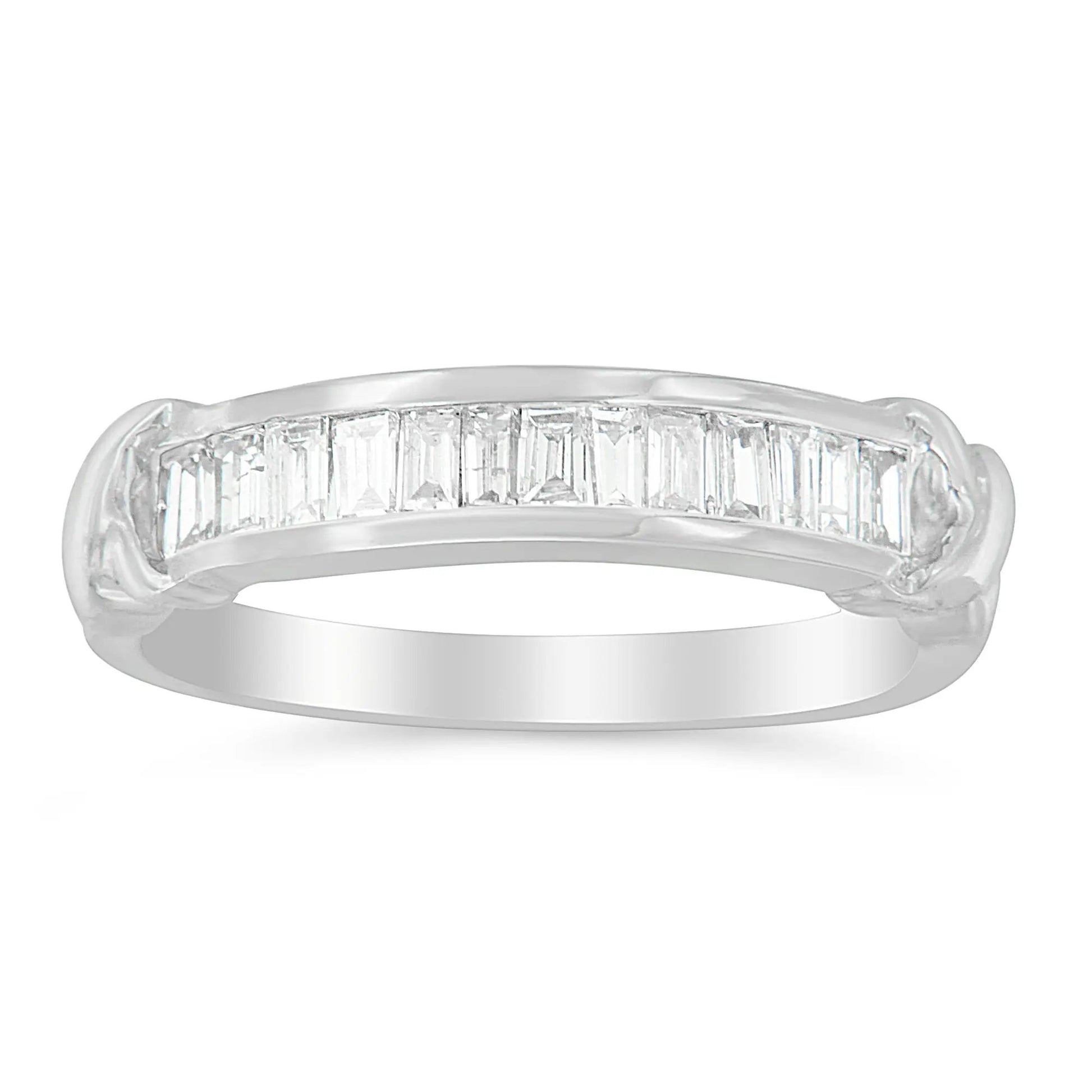 Sterling silver baguette-cut diamond channel ring X-Station, 1/2 cttw, H-I, I1-I2, size 6-1/2 on Tampa Home & Garden Store