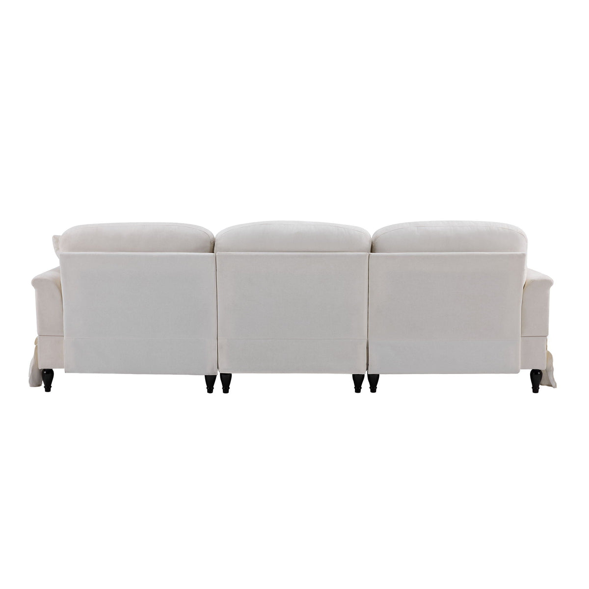 L-Shaped sectional sofa white with removable ruffled skirt, flared arms 2-piece HouseOfZazla on Tampa Home & Garden Store