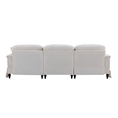 L-Shaped sectional sofa white with removable ruffled skirt, flared arms 2-piece HouseOfZazla on Tampa Home & Garden Store