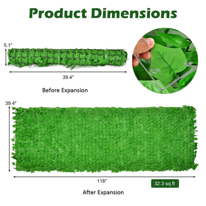 Artificial Ivy Privacy Fence 118 By 39 Inch Green