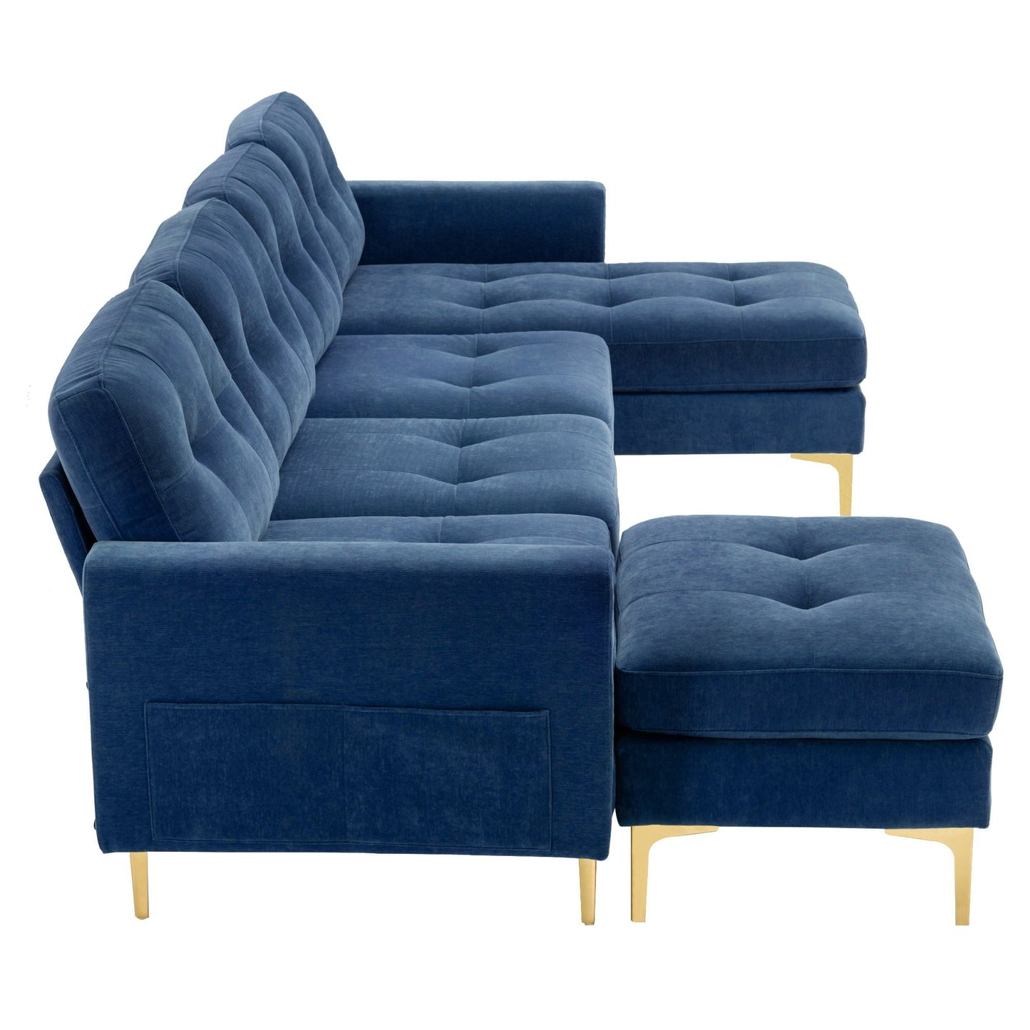 Modern Convertible Sectional Sofa and Ottoman